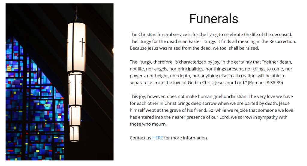 Funerals St. Andrews Episcopal Church Omaha